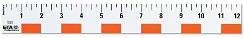 hand2mind 12 inch Flexible Safe-T Plastic Beginner Rulers, Set of 12