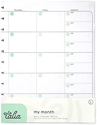 Talia Discbound Notebook Refills (Monthly Undated Layout, Letter (8.5in x 11in))