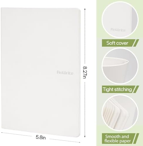 16 Pack Notebooks Journal Bulk, Soft Cover Notebooks for Women Girls Students; Journals in Bulk with 76 pages; Dot Grid Notebook; 8.2”x5.5” A5 Notebooks for Work, Travel, Business, School, (white)