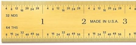 PEC Tools 12"/300mm TiN Coated Metal Ruler, Rigid, English & Metric