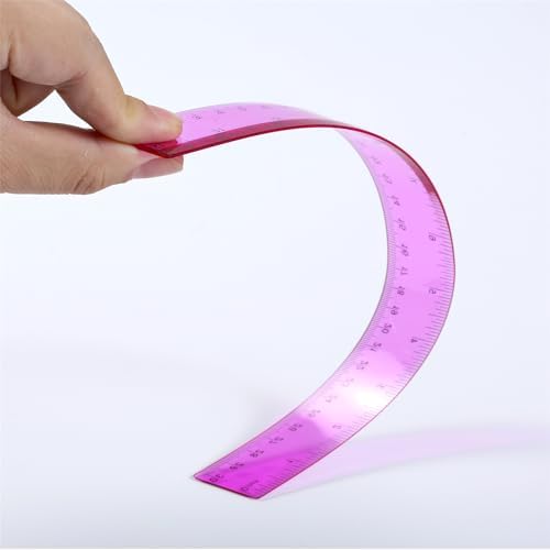 8pcs Color Transparent Ruler Plastic Rulers,Ruler 12 Inch with Inch and Metric Graduations,Suitable for Engineering Drawings and Offices Family.