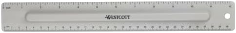 Westcott 17355 12-Inch Ruler Set with Pencil Storage, Innovative Design for Easy Measuring and Organization at School or Office, 2-Piece Set