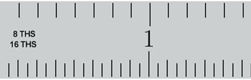 PEC Tools 12" Metal Ruler, Flexible, 4R Graduation, Inch Measuring Tool