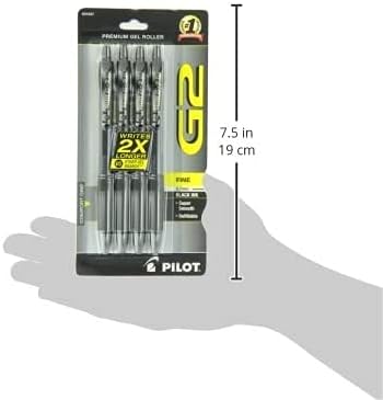 Pilot G2 Pens, Premium Refillable and Retractable Rolling Ball Gel Pens, Fine Point, 0.7mm, Black Ink, 4-Pack