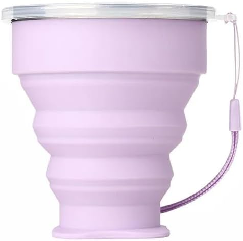 200ml Portable Silicone Folding Water Cup Outdoor Telescopic Collapsible Foldable Mug with Lid for Travel Camping