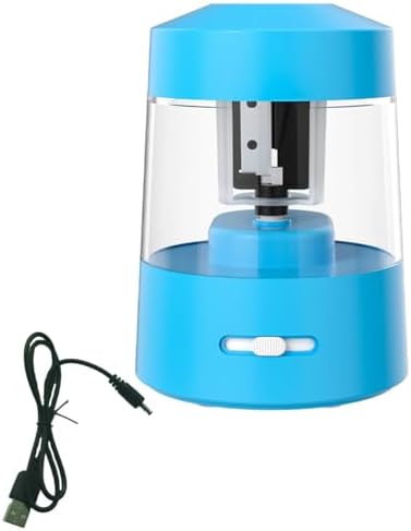 Electric Pencil Sharpener,Heavy-Duty Helical Blade to Fast Sharpen, Auto Stop for No.2/Colored Pencils(6-8mm), AC Adapter/Battery Operated in School Classroom/Office/Home (Blue)