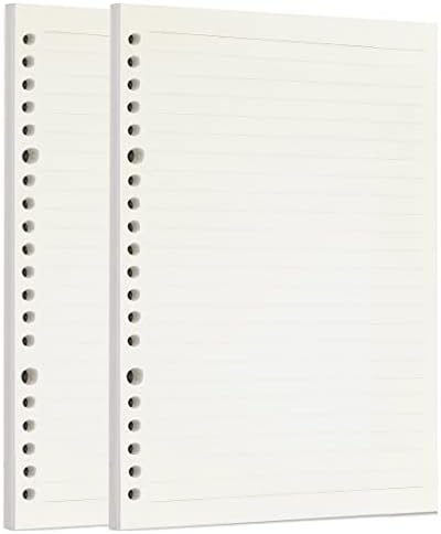 Zelten Loose Leaf Punched Paper Refills Paper for Personal Organizer Diary Notebook Refillable Planner (Lined, A5/20 Hole)