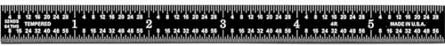 PEC Tools 12" Black Chrome Metal Ruler, Flexible, 4R Graduation