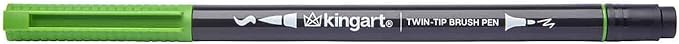 KINGART PRO 445-24 Dual Twin-Tip Brush Pens, Multicolor, 24-Colors
