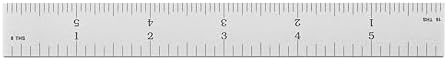 PEC Tools 6" Metal Ruler, Steel Measuring Tool, Made in USA
