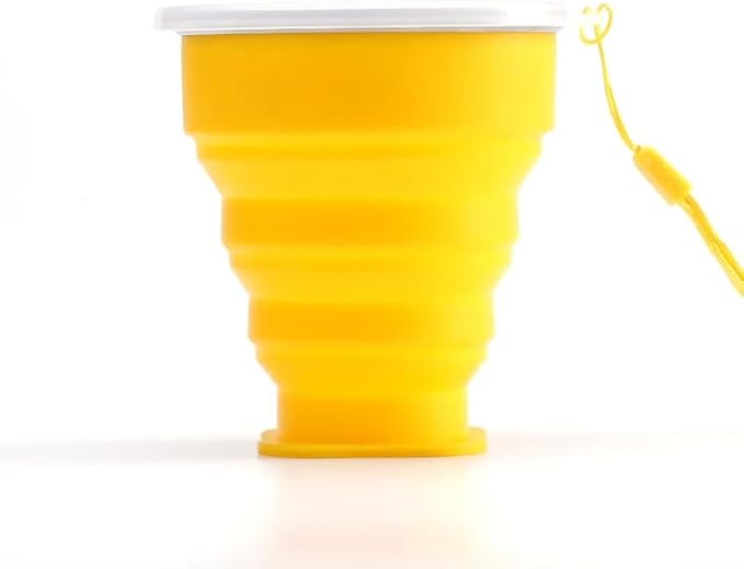 200ml Portable Silicone Folding Water Cup Outdoor Telescopic Collapsible Foldable Mug with Lid for Travel Camping