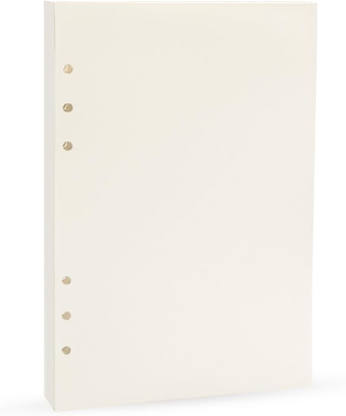 Harphia A5 Planner Paper Refills, 100gsm Thicker Blank Paper for Filofax, 6 Ring Binder
