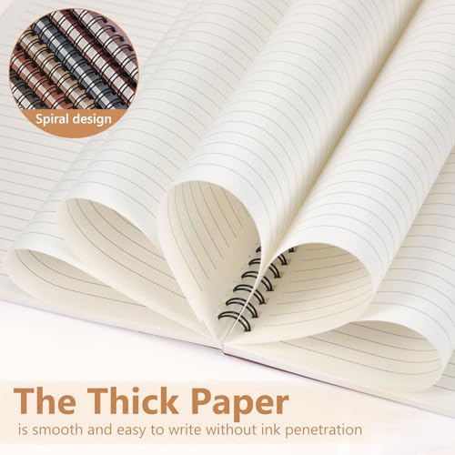 Fuutreo 6 Pack Spiral Notebook 10.5x7.45 Notebook,Aesthetic,Hot Stamping