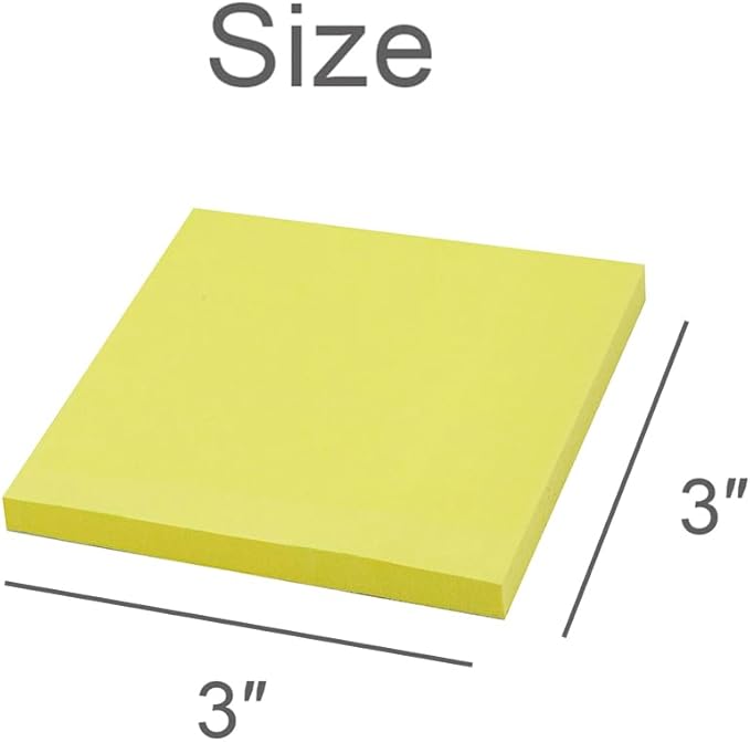 (40 Pads) Sticky Notes 3x3 Inches, Yellow Colors Self-Stick Pads, Easy to Post for Home, Office, Notebook