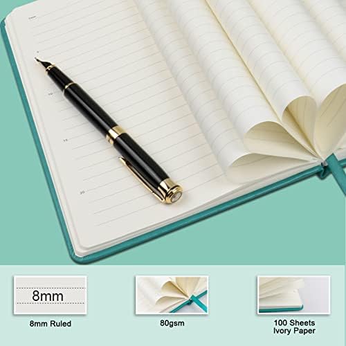 Journal notebook (A5-Lined, Turquoise Color),192 Pages, Medium 5.7X8.3 inches - 80 gsm Thick Paper, Hardcover