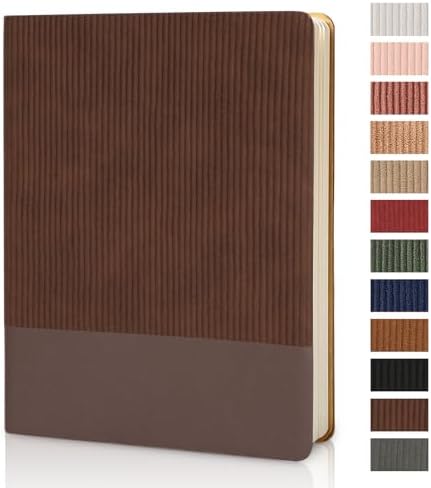Lined Journal Notebook for Work College Ruled Note Book 7.2"x9.6" B5 PU Leather Daily Journaling 160 Pages for Women Men Writing Home School Supplies Business (Coffee)