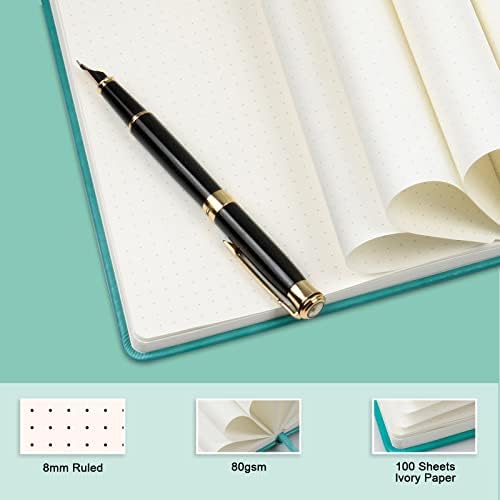 Journal notebook (A5-Dotted, Turquoise Color),192 Pages, Medium 5.7X8.3 inches - 80 gsm Thick Paper, Hardcover