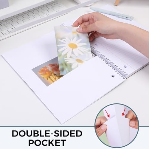 SKYDUE 8"x10.5" Spiral Notebook - College Ruled 100 Sheets, 1 Subject Notebook for School & Office, 3-Hole Punched Paper, Blue
