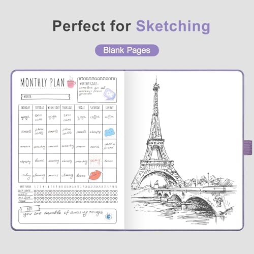 AHGXG Blank Journal Notebook, 160 Pages, A5 Medium Size (5.7'' x 8.3'')