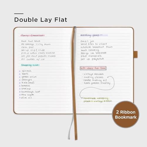 &And Per Se Lined Journal Notebook – A5 5.7”x8” College Ruled, 160 Pages, 100gsm Thick Paper, Journaling Notebooks for Writing (Light Brown)