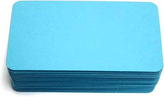 PPAPPAPPIYO 3.5x2 rounded corner index cards180gsm Thick Cardstock, Blank Colored Flash Cards for Study, Notes, Business Cards & Labels, Small Notecards 100 Pack (blue)