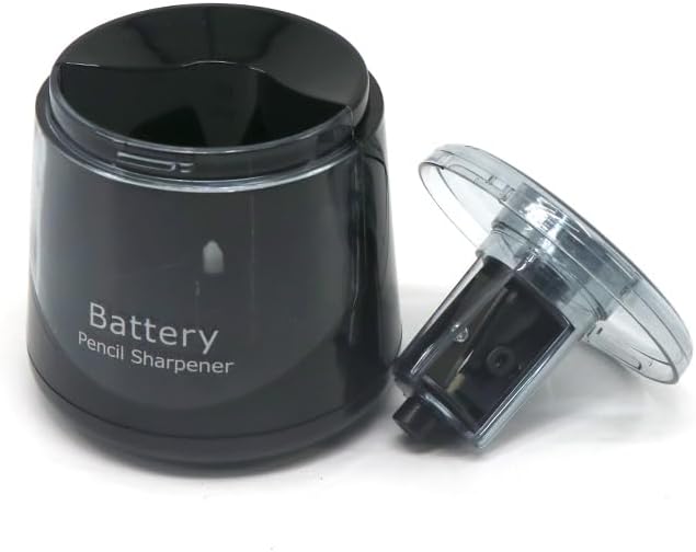 Battery Pencil Sharpener, Heavy-Duty Helical Blade to Fast Sharpen, Auto Stop for No.2/Colored Pencils(6-8mm), AC Adapter/Battery Operated in School Classroom/Office/Home (Black)