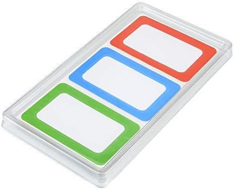 Plain Name Tag Stickers Colorful Border Name Tag Labels - 200 Stickers (3.5 x 2.25 inch)