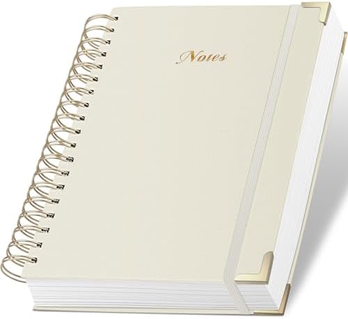 Spiral Notebook Journal, 328 Pages Linen Hardcover College Ruled Notebook, Lined Thick Journals for Women Men, B5 Thick Spiral Journal for Writing, 100GSM Paper, Cute Notebooks for Work School