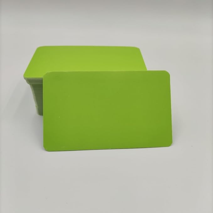 Blank Index Cards - 3.5x2" (9cmx5.2cm) - 200 PCS (2 Boxes, 100 Each) - Vibrant Colors for Study, Flash Cards, Business, Craft & Playing Cards (Green)