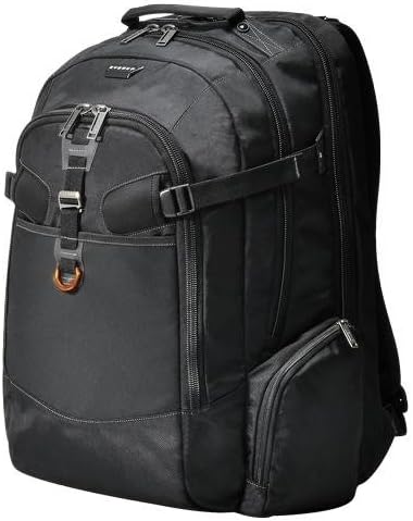 EVERKI Business 120 Laptop Backpack 40L with Rain Cover - Large Compartment Fits Up To 18.4", Travel Friendly Lightweight Business & Office Bag, 180° Fold-Out Design, Multiple Padded Pockets, Black