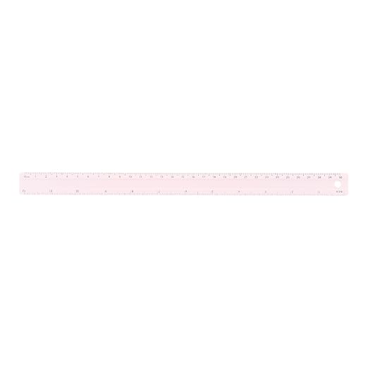 HARFINGTON Metal Straight Ruler 12 Inch(30cm) Metric Aluminum Alloy Measuring Rulers Scale Tool with Hole for Measure Study Reading Classroom Office, Light Pink
