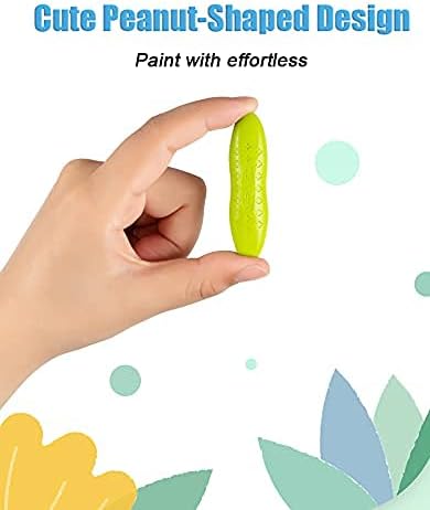 YPLUS Peanut Crayons for Kids, 24 Pastel Colors, Non-Toxic, Washable, Durable, Easy to Grip, Bright Colors, Ideal for Toddlers & Preschoolers, Ages 1-8