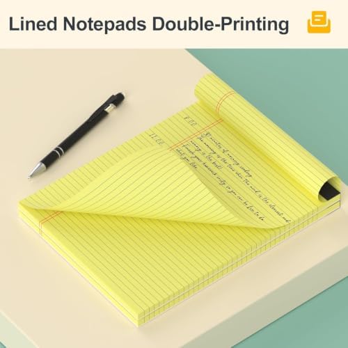 12 Pack Yellow Legal Pads 8.5 x 11 College Ruled Yellow Note Pads 8.5 x 11