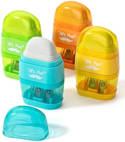 Mr. Pen- Pencil Sharpener & Eraser, 4 Pack