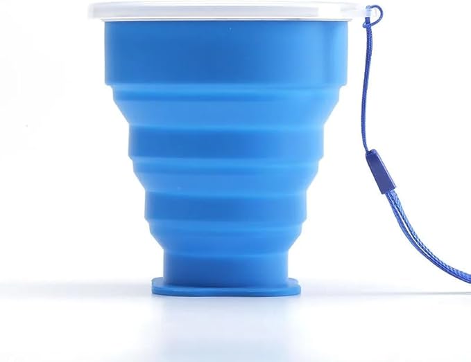 200ml Portable Silicone Folding Water Cup Outdoor Telescopic Collapsible Foldable Mug with Lid for Travel Camping