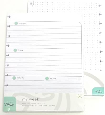 Talia Discbound Notebook Refills (Deluxe Expansion Kit (Classic Dividers), Midsize (7.5in x 9.75in))