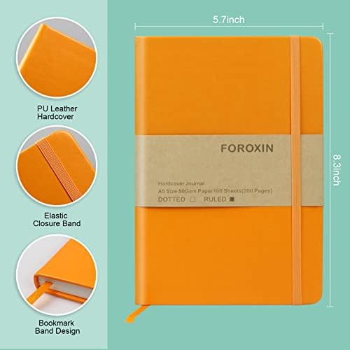Journal notebook (A5-Lined,Yellow Color),192 Pages, Medium 5.7X8.3 inches - 80 gsm Thick Paper, Hardcover