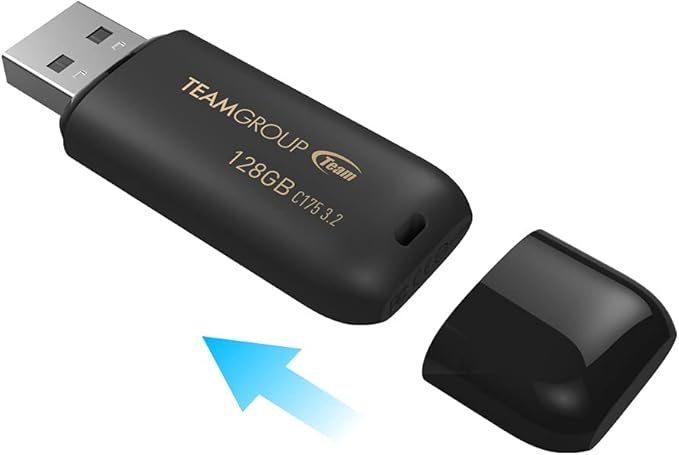 TEAMGROUP C175 16GB USB 3.2 Gen 1 (USB 3.1/3.0) Read 75MB/s Flash Thumb Drive, External Data Storage Memory Stick Compatible with Computer/Laptop Matte Black TC175316GB01