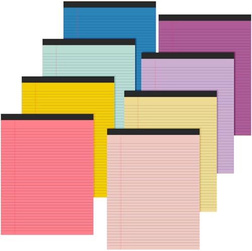 Fuutreo 8 Pcs Legal Pads 8.5 x 11 Colored Note Pads, Childlike Color
