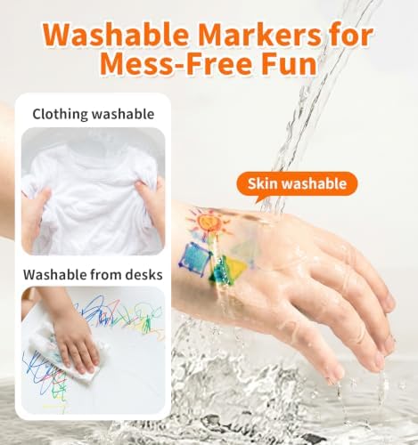 60 Colors Washable Markers for Kids, Safe Non-Toxic Water Based Markers