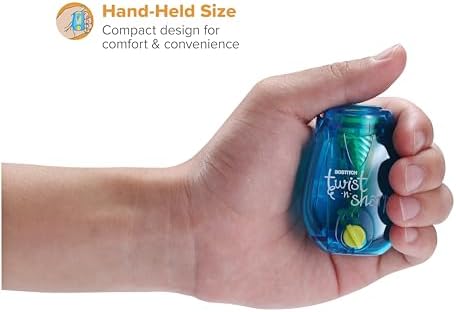 Bostitch Office Twist-n-Sharp Pencil Sharpener, for Kids & Colored Pencils, Assorted Colors (PS1-BLUE-EC)