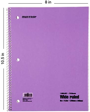 Mintra Office Spiral Notebooks, Wirebound, Journals for School, Work, Business, Aesthetic Stationery, Writing Pads, Teacher & Student Supplies (24, Pastel, Wide)