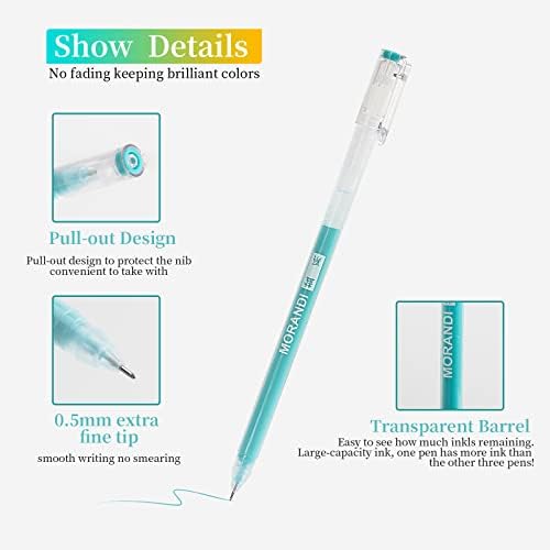 9 Colored Gel Pens Set, 0.6mm Fine Point for Black Paper & White Paper, Pens for Journaling, Adult Coloring Books, Bible, Drawing, Note Taking, Art & Journaling Supplies(Morandi-Retro Color)