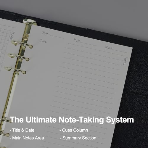 MultiBey Cornell Notes & Daily Planner A5 Refills Paper, 120 Gsm Thick