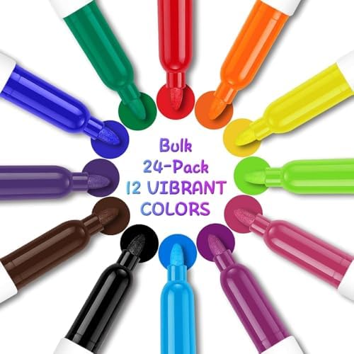 SFAIH Fine Tip Dry Erase Markers, 72 Pack, 12 Colors, 1-2mm Line, Non-Toxic