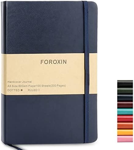 Journal notebook (A5-Dotted, Dark Blue),192 Pages, Medium 5.7X8.3 inches - 80 gsm Thick Paper, Hardcover