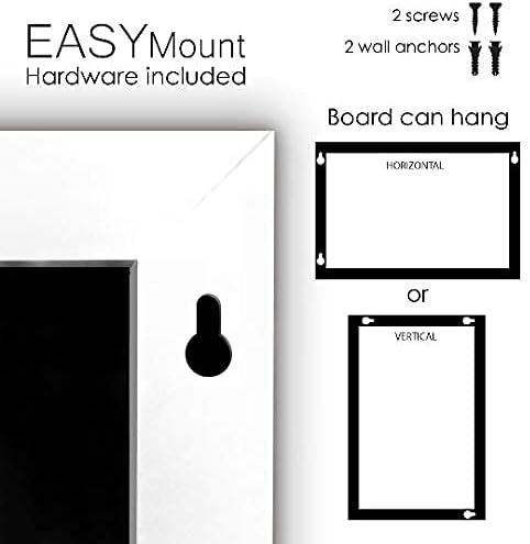 Loddie Doddie Magnetic Dry Erase Board - 24 x 36 in, White Frame - Wall-Mount Whiteboard for Office & Home - Stain-Resistant Magnetic Whiteboard for Wall - Built-in Tray on Marker Board