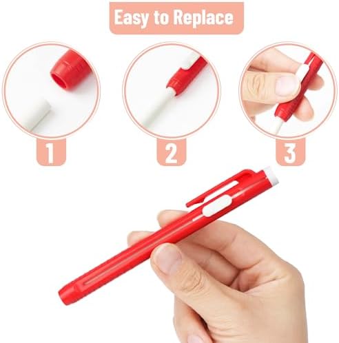 Mr. Pen- Retractable Mechanical Eraser Pens, 6 Pack, Sunset Colors | Latex-Free Precision Pencil Erasers for Artists, Students, Drawing, Sketching & Drafting