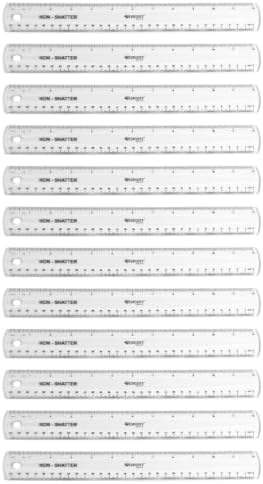 Westcott Shatterproof Flexible Ruler, Clear, 12", 12 Count