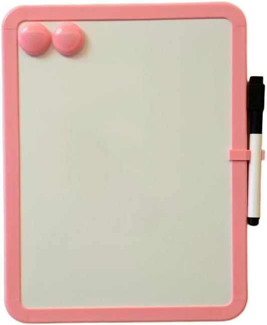 Magnetic Whiteboard, Erasable Notepad, Portable Drawing Board, Teaching Whiteboard, Magnetic Dry Erase Board for Lockers, 8.5“ x 11” with Marker and 2 Magnets(Pink)